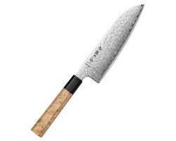 HEZHEN Aogami Damascus Сантоку ніж 185 mm