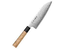 HEZHEN Aogami Damascus Сантоку ніж 185 mm