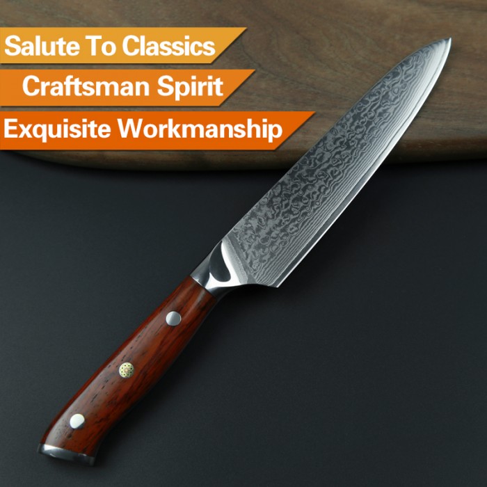 Xinzuo Yu Damascus универсальний ніж 130мм-foto4