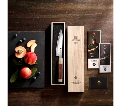 Xinzuo ZDP189 ніж (Petty) 138mm порошкова сталь 65-67 HRC в обкладках з нержавіючої сталі