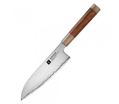 Xinzuo ZDP189 Сантоку 180 mm порошкова сталь 65-67 HRC в обкладках з нержавіючої сталі