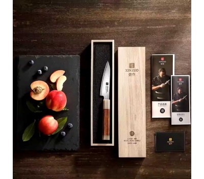 Xinzuo ZDP189 овочевий ніж 110mm порошкова сталь 65-67 HRC в обкладках з нержавіючої сталі