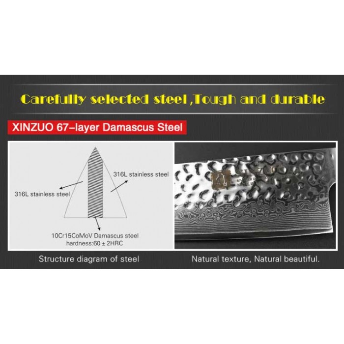 Xinzuo Yun Damascus Utility knife 150мм-foto9