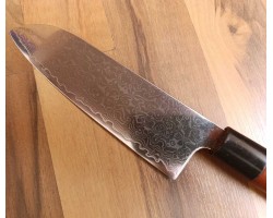 Takanori Izumi AUS-10M damascus сантоку ніж 170 мм-foto4