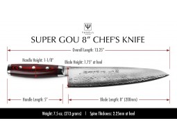 Yaxell Super Gou Gyuto, шеф ніж 200мм, 37100-foto5