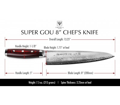 Yaxell Super Gou Gyuto, шеф ніж 200мм, 37100