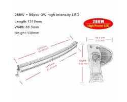 Люстра світлодіодна 50 "288W Blue CREE Curved Bar-foto3