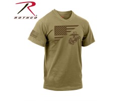 Футболка Rothco US Flag / USMC Eagle Coyote