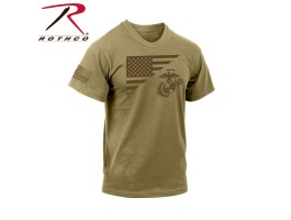 Футболка Rothco US Flag / USMC Eagle Coyote