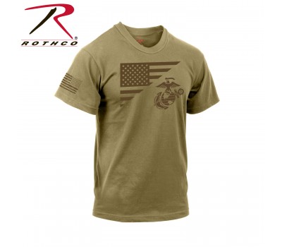 Футболка Rothco US Flag / USMC Eagle Coyote