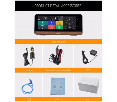 Видеорегистратор 8"Android 5.1 GPS Navi Wi-Fi ADAS Bluetooth